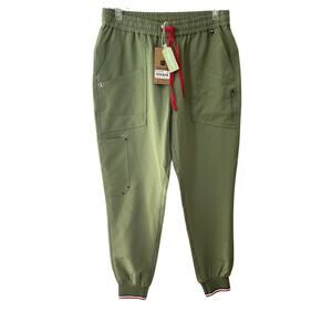 NWT Mediclo Jogger Pants Womens XL Green Pockets Scrub Nurse Medical Uniform